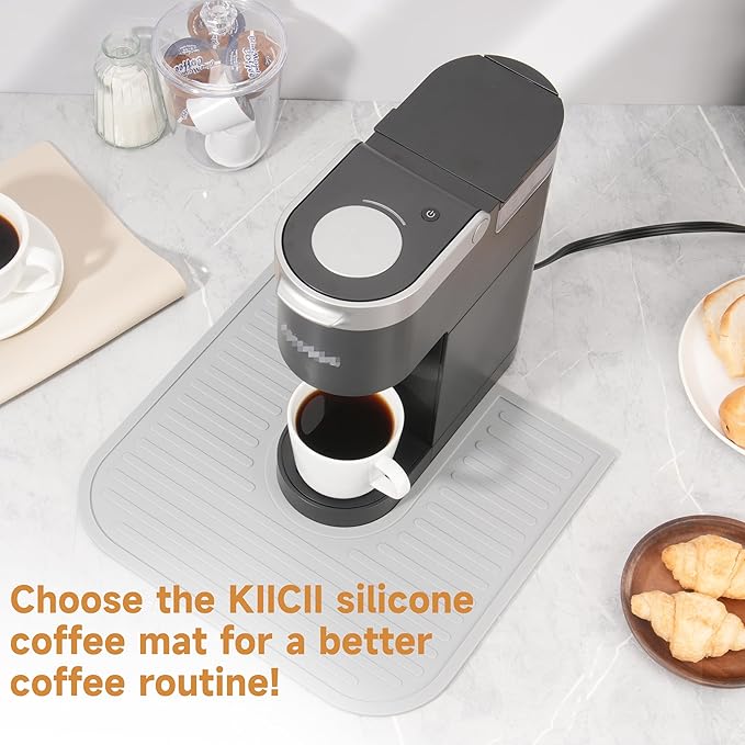 Silicone Coffee Mat for Keurig K-Mini Coffee Maker, Coffee Bar Accessory for Countertop, Espresso Machine Accessories, Splash-proof Design, Dishwasher Safe