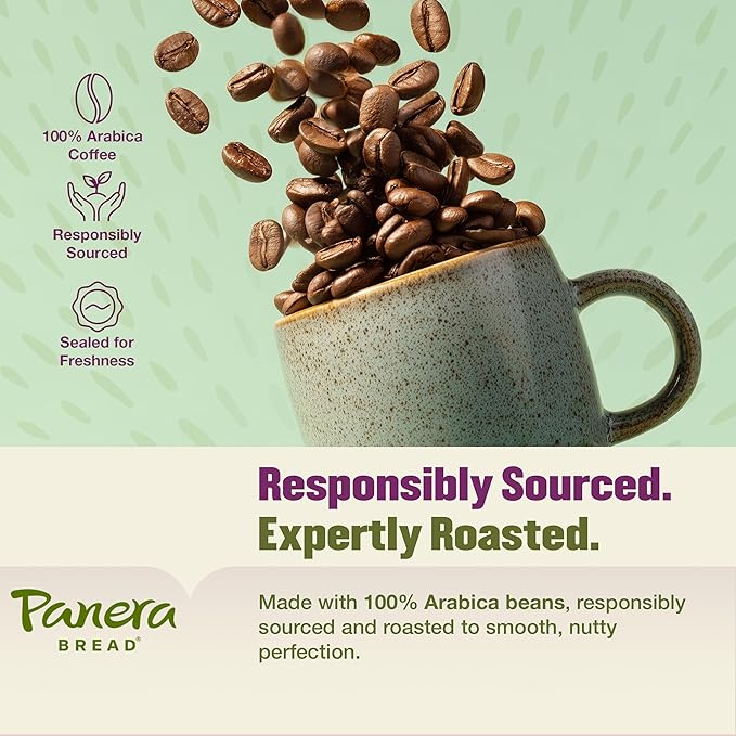 Panera Hazelnut Crème Ground Coffee - Light Roast 100% Arabica for Smooth Morning Brewing - Restaurant-Quality Flavored Coffee, Kosher Certified, 12oz Bag Pack of 6 (72 oz Total)