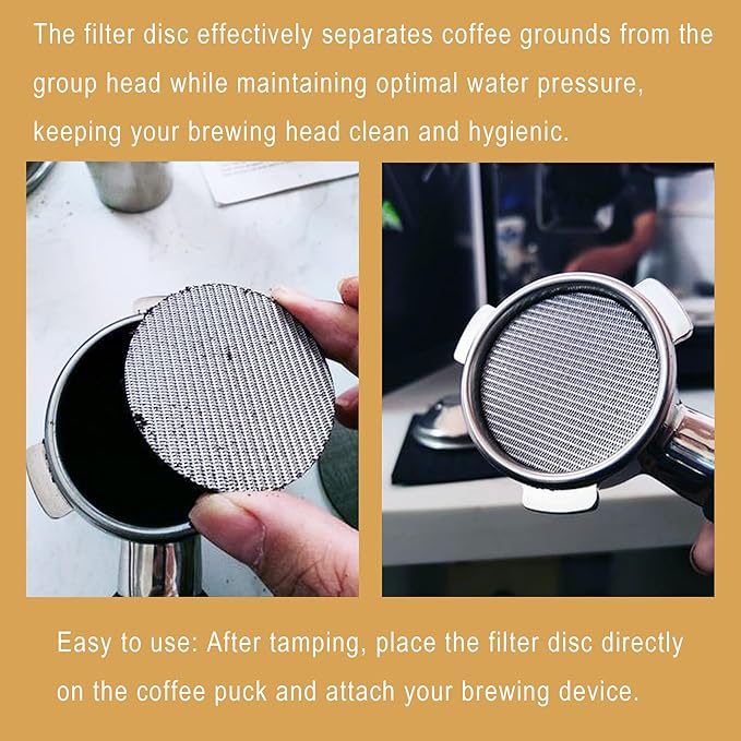 51mm Espresso Accessories Kit, 4 PCS 51mm Coffee Distributor Espresso Coffee Tamper Leveler with WDT Tool, Dosing Funnel and Espresso Puck Screen for Bottomless Portafilter (51mm)