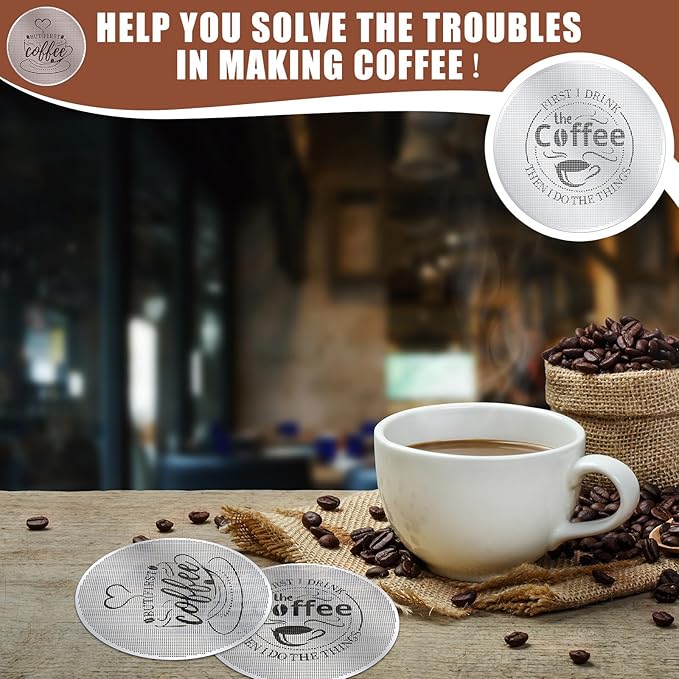 Yaomiao 2 Pcs Puck Screen Espresso Puck Screen 316 Stainless Steel Coffee Filter Reusable Espresso Filters for 54mm Portafilter Ultra Thin Light (53.3 x 0.2 x 0.2 mm)