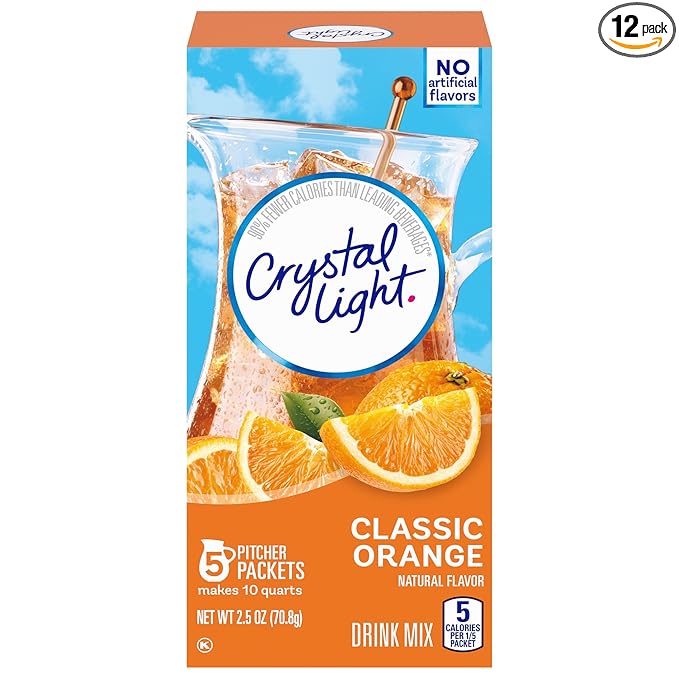 Crystal Light Pitcher Packets, Classic Orange, 2.5 OZ