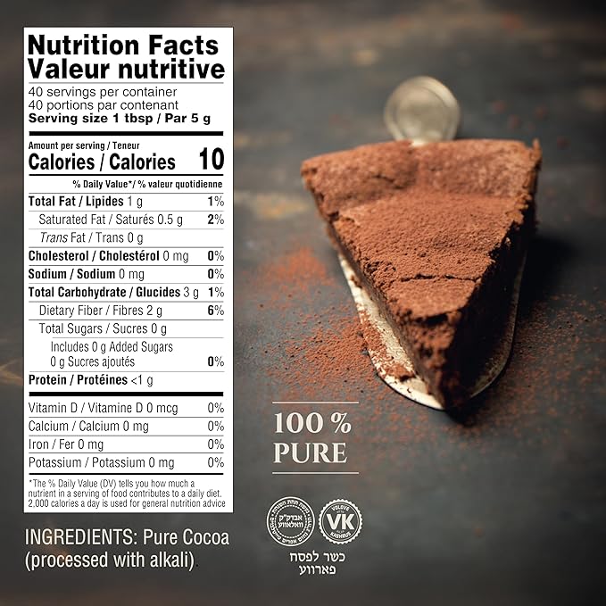 Gefen 100% Pure Premium Dutch Processed Cocoa 7oz (2 Pack), Kosher for Passover