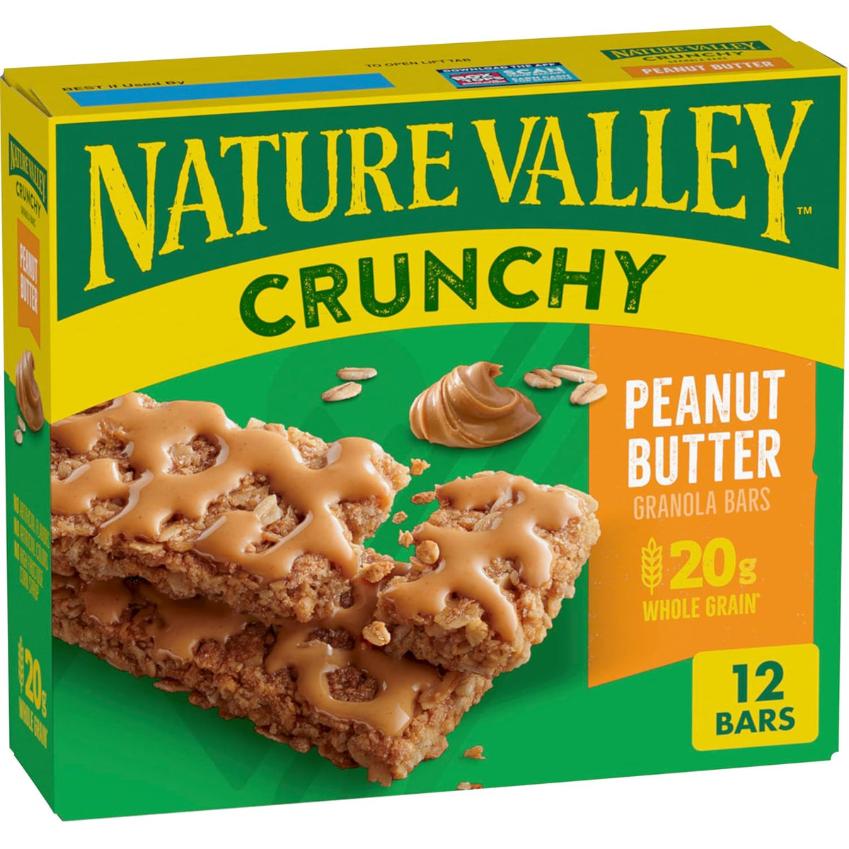 Nature Valley Crunchy Granola Bars, Peanut Butter, 30 Ct, 22.35 oz (15 Pouches)