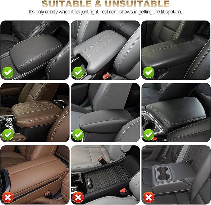 YORKNEIC Upgraded Car Center Console Cover with Cup Holder 2 Storage Bags - Faux Leather Arm Rest Cover Fit for Ford Fusion,Middle Console Cover Multi-Functional Car armrest Cushion(Beige)