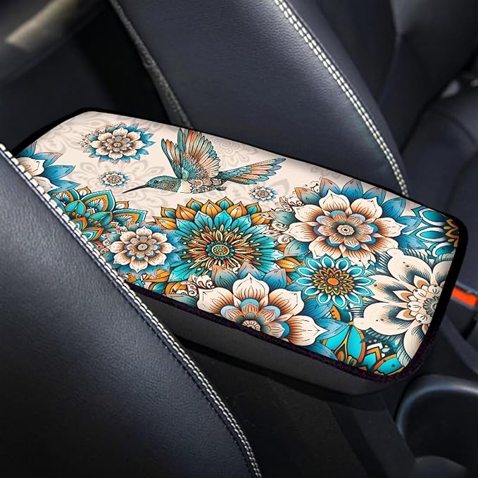 Biyejit Car Center Console Armrest Cushion Cover Pad Car Interior Decor Accessories Universal Fit for Sedan, Truck, SUV