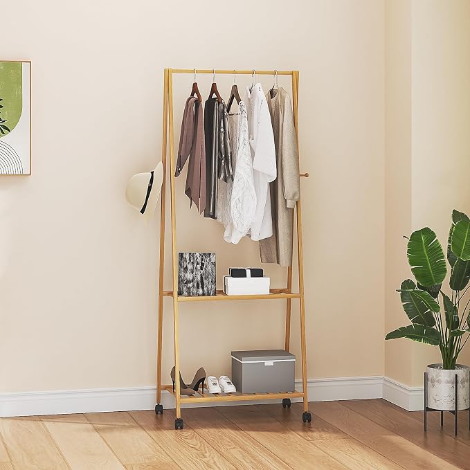 VECELO Coat Rack Freestanding, Entryway Hanger Stand, Umbrella Holder, Hall Tree With Hooks, Floor Standing Tree Stand,Oak