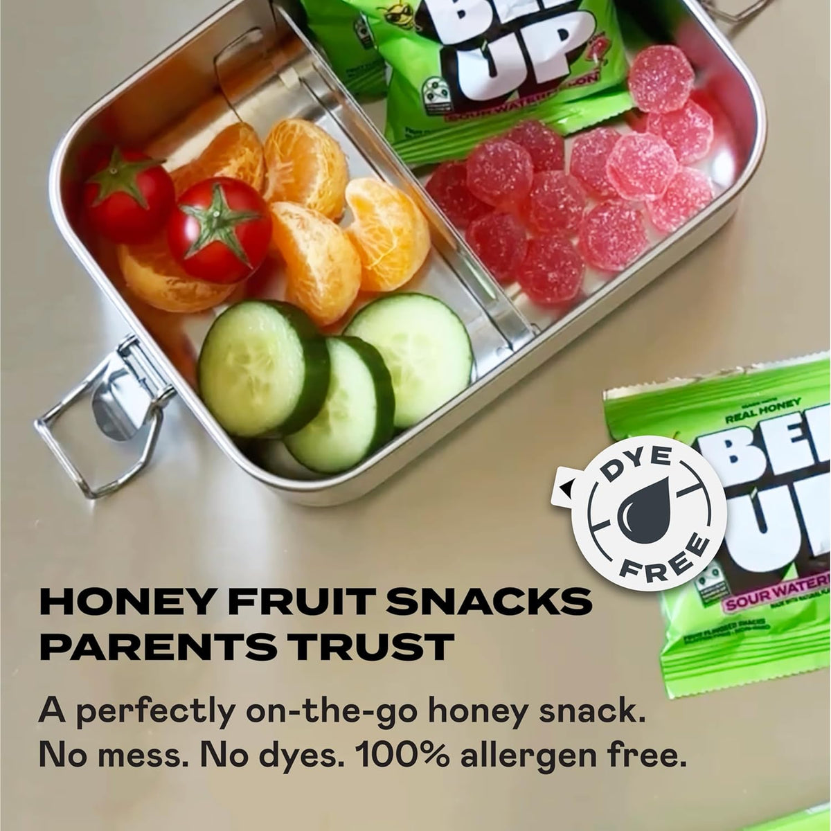 BEEUP Honey Fruit Snacks – With a Teaspoon of Honey in Every Pouch – Dye Free, No Corn Syrup – Individually Wrapped Fruit Snack Packs for School, Sports, Soccer – Pink Lemonade (Pack of 10)