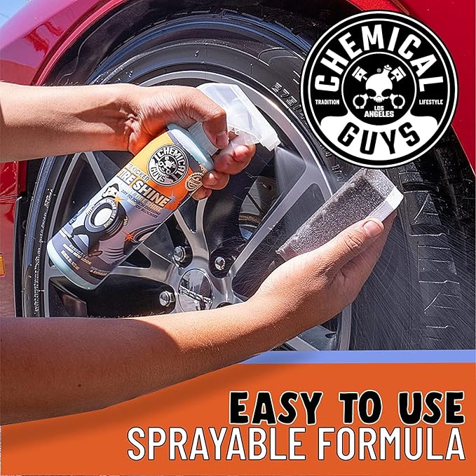 Chemical Guys Wheel Cleaner & Tire Protectant Bundle with (1) 16 oz TVD11316 Tire Kicker Tire Shine and (1) 16 oz CLD10616 Sticky Citrus Gel Wheel Cleaner (2 Items)