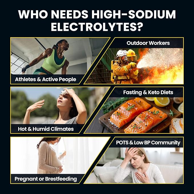 Venture Pal High Sodium Sugar Free Electrolytes Powder Packet, Zero Calories Hydration Packets with Vitamin, Sodium, Potassium & Magnesium, Electrolyte Drink Mix, Vegan, Keto Friendly, 30 Count