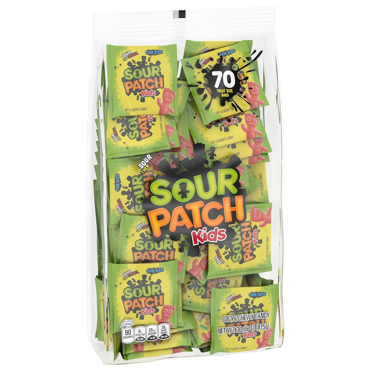 SOUR PATCH KIDS Soft & Chewy Gummy Candy, Bulk Candy, 140 Snack Packs