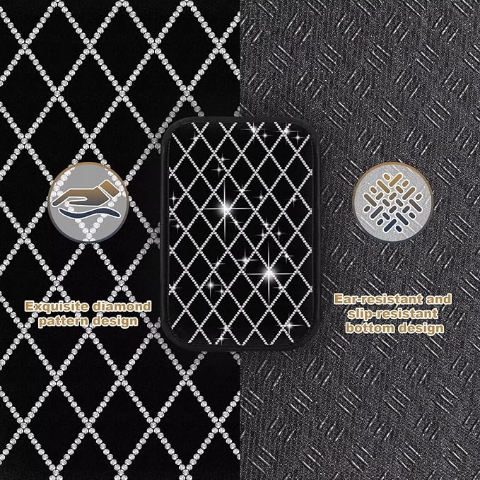 YORKNEIC Console Cover Fit for Lincoln MKT Bling Car Center Console Cover: Crystal Rhinestone Car Armrest Cushion Diamond Middle Console Cover