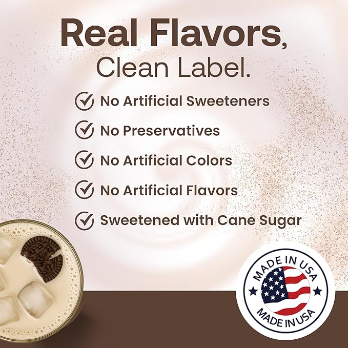 Dr. Smoothie Café Essentials Cookies & Cream – No Artificial Colors, Flavors, or Sweeteners – Shelf Stable – Caffeine-Free – Great for Hot, Iced, & Frozen Frappes (3.5 lb Bag, 23 Servings)