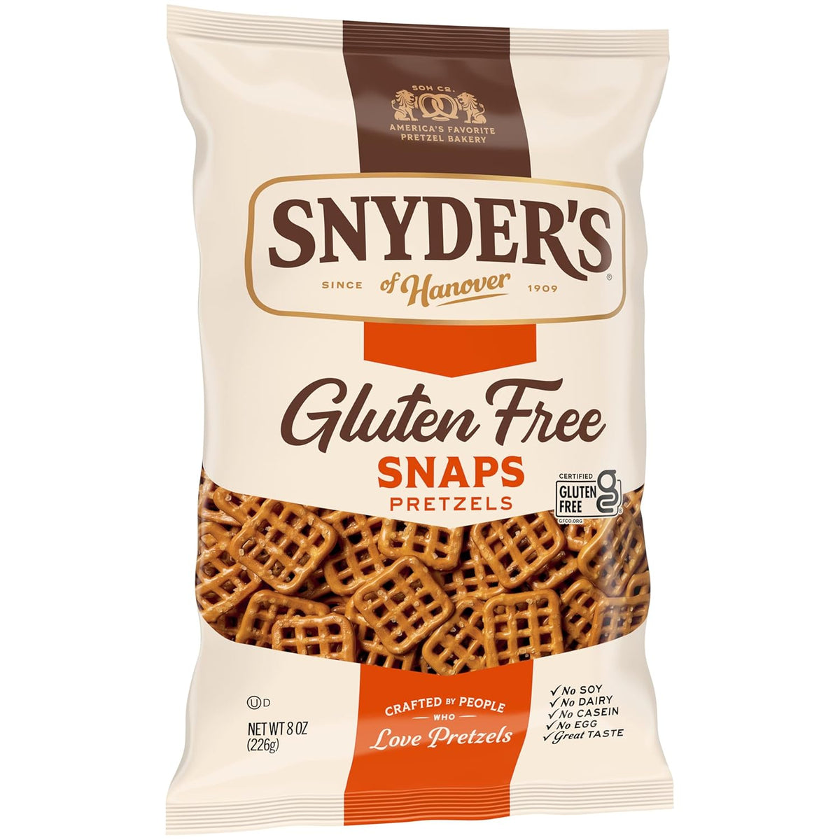 Snyder's of Hanover Gluten Free Snaps Pretzels, 8 Oz Bag