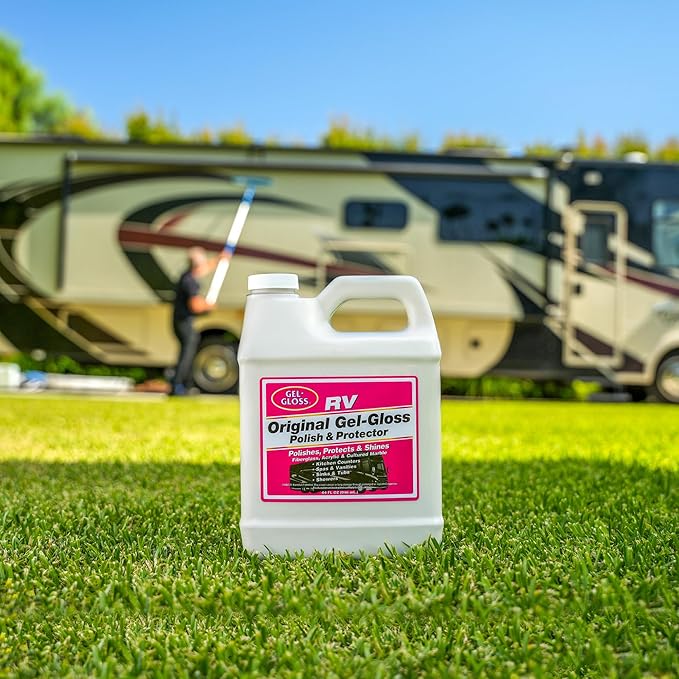 Gel-Gloss Kitchen & Bath Polish - Carnauba Cleaner Wax Formulation – Removes Water Spots, Light Scratches & Stains - Restores Color & Shine - Carnauba Wax Protective Coating, 64 oz