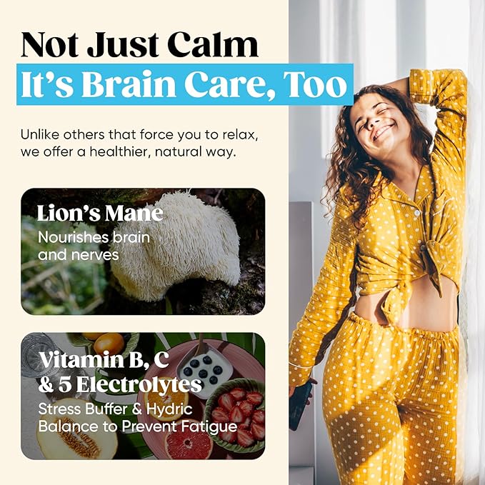 Venture Pal Calm Drink Mix, Cortisol Reducer and Sleep Aid with Magnesium Glycinate, Ashwagandha, L-Theanine,Vitamin D, Calm Magnesium Powder for Relax & Focus, No Sugar, Non GMO, Vegan & Gluten-Free