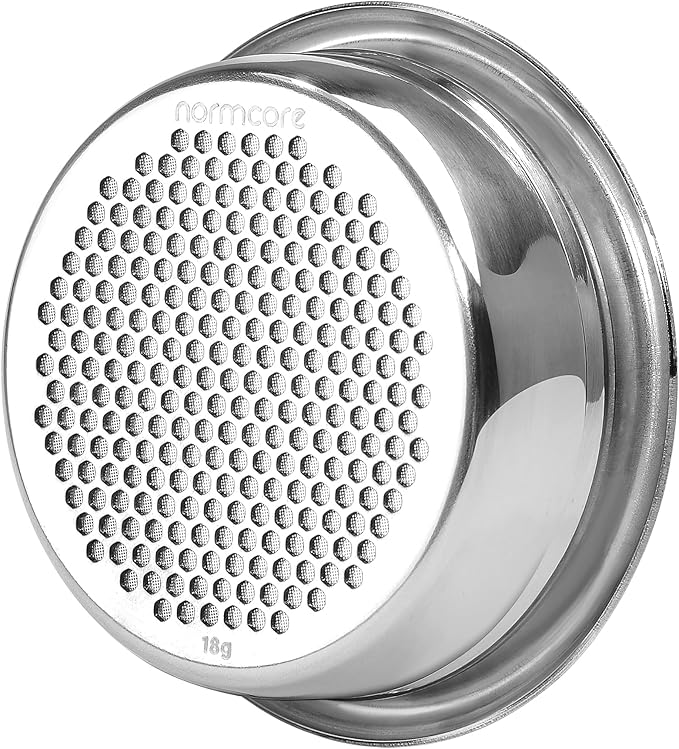 Normcore 58mm Precision High Extraction Basket, 18g Micro Sieve Filter Basket, Double Layer Portafilter Basket, 304 Stainless Steel, 0.8mm Thickness, Comes with a 58.5mm Puck Screen, 18 Gram