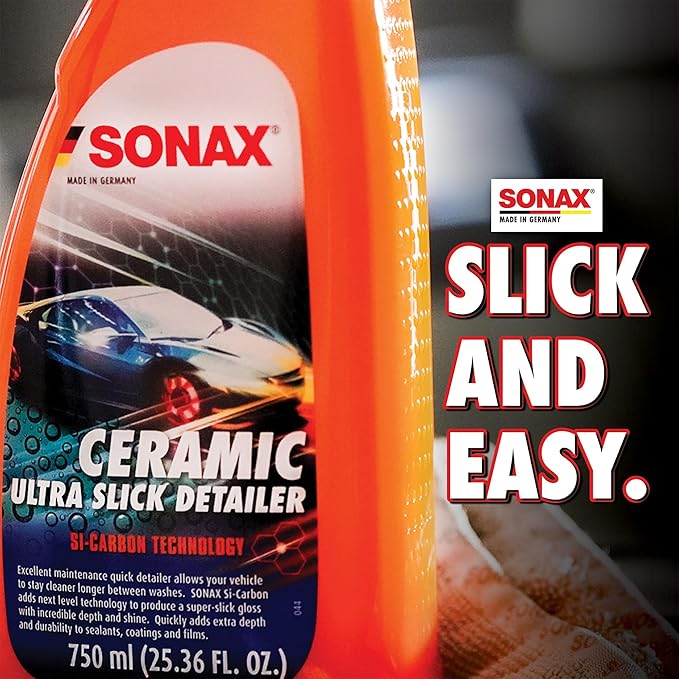SONAX Premium Exterior Car Wash Kit | 5-Piece Complete Car Care Set | Car Wash Shampoo, High Speed Wax, Wheel Cleaner, Tire Gloss Gel & 3-Pack Microfiber Cloths | Professional Car Detailing Kit