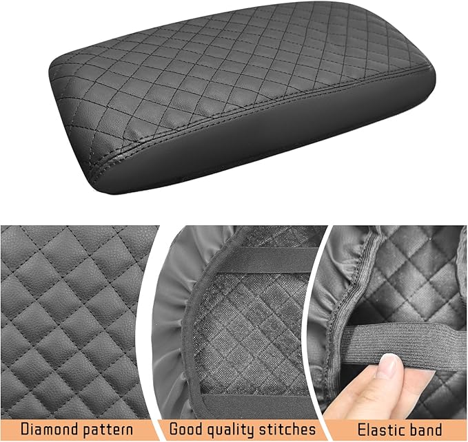Center Console Cover Compatible with Ford Mustang Mach E 2021-2025 Leather Armrest Box Cushion Cover Middle Console Pad