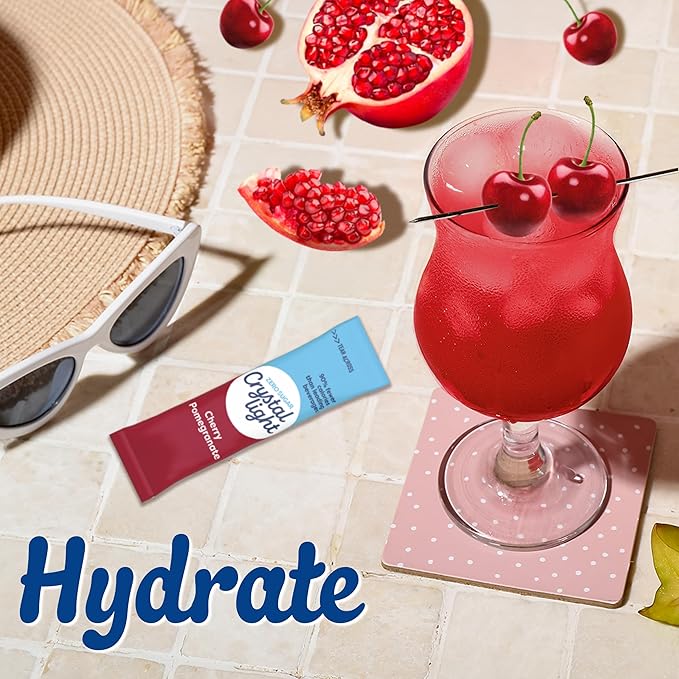Crystal Light Drink Mix, 5 Pitcher Packets, for Flavorful Hydration and Shareable Refreshment, Cherry Pomegranate, flavored with other natural flavor, Zero Sugar, Low Calorie, 2.2 oz