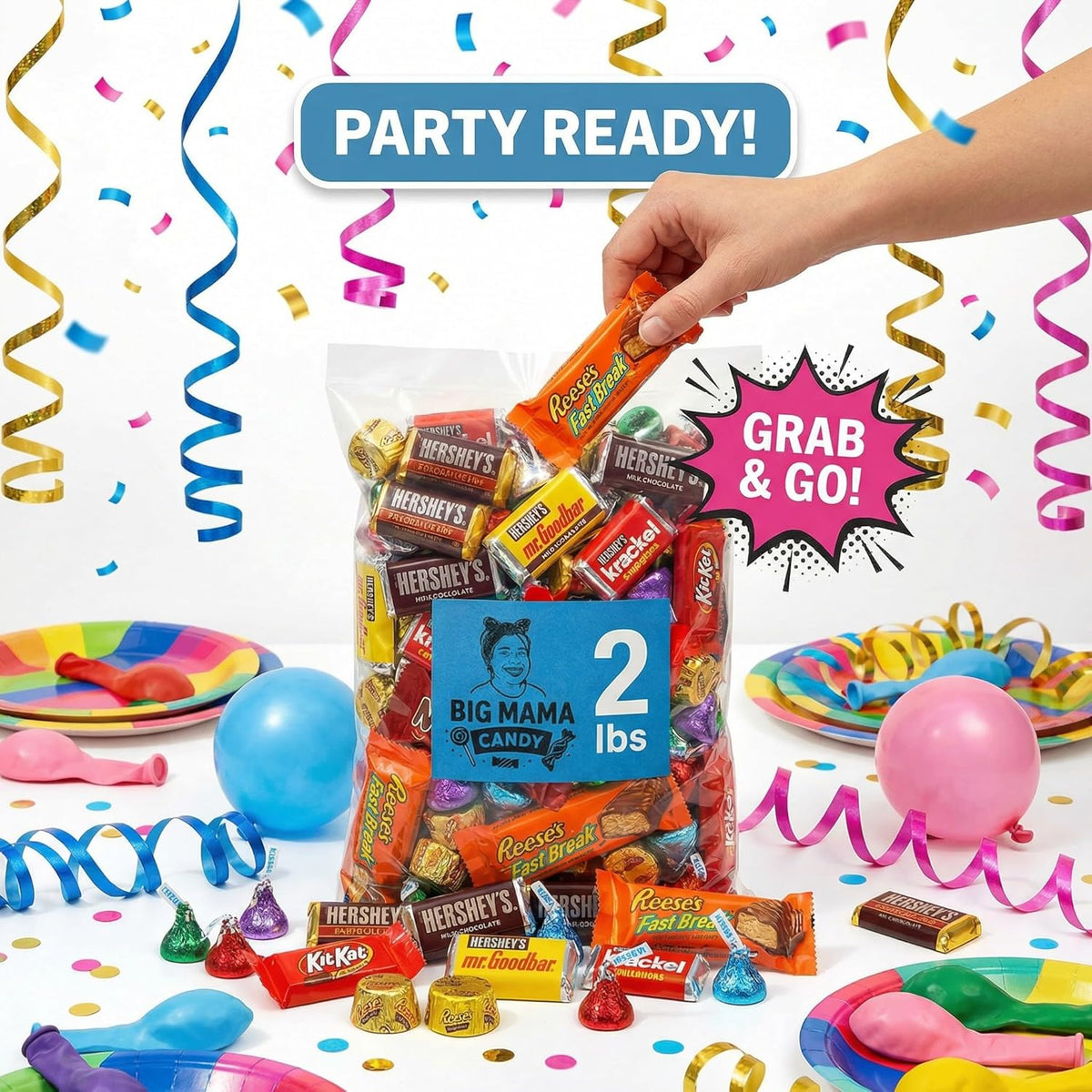 Chocolate Candy Variety Pack 2 LB – Individually Wrapped Assorted Mini Bars | Bulk Candy Parties, Office & Gift Bags, Father's Day - Ice Pack Included