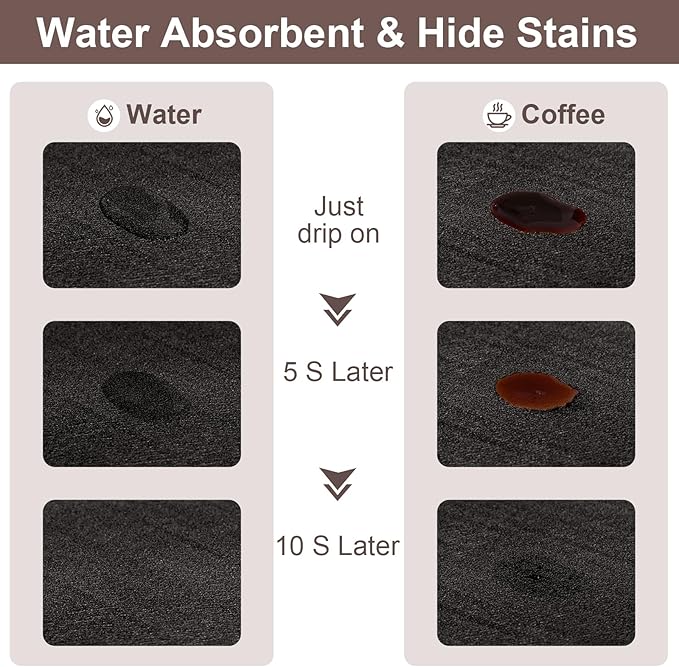 Absorbent Coffee Mat, Fashion Dish Drying Mat for Kitchen Counter Coffee Bar Accessories Espresso Machine Dish Rack 16" x 24" Black