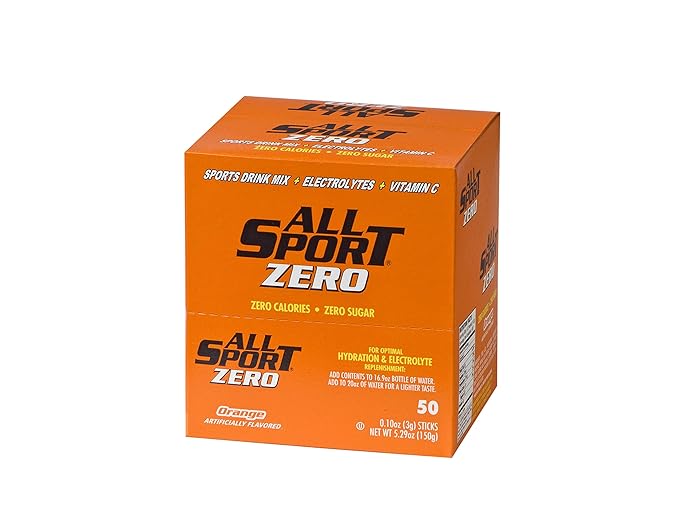 All Sport Powder Hydration Sticks, Zero Calorie, Performance Electrolyte Drink Mix, Sugar Free, Orange, 50 Ct box