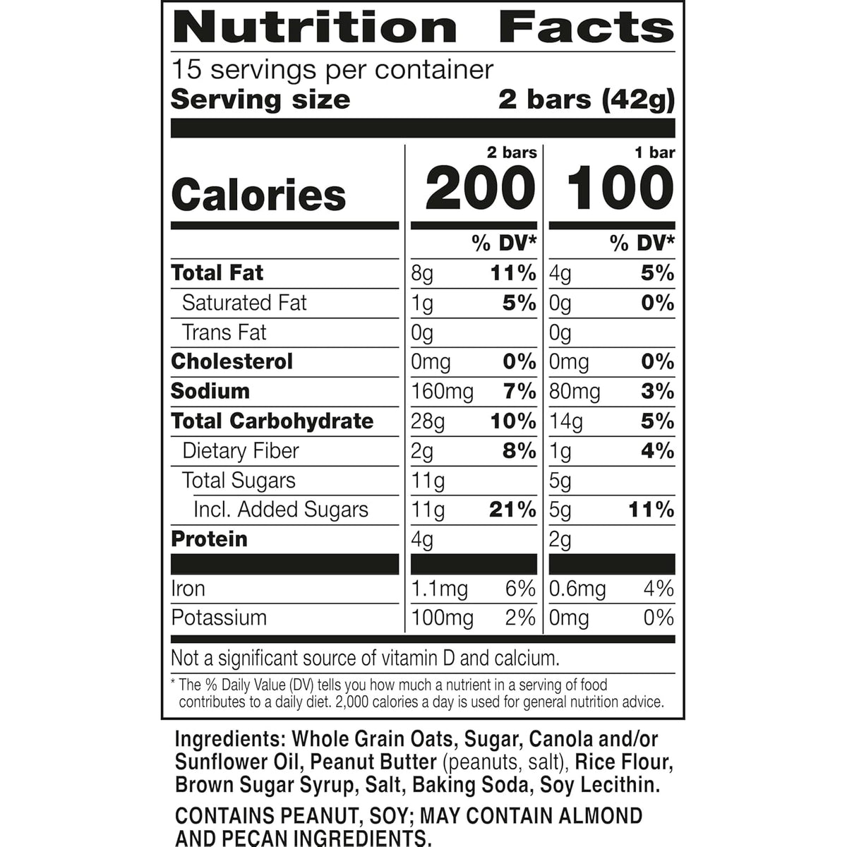 Nature Valley Crunchy Granola Bars, Peanut Butter, 30 Ct, 22.35 oz (15 Pouches)