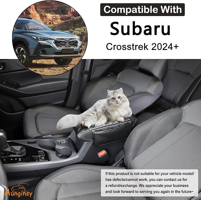 Upgrade Center Console Armrest Protector Cover Compatible with 2024 Subaru Crosstrek & Impreza 2024 Central Armrest Seat Storage Box Cover Cushion Lid Protector Pad Waterproof Anti-Scratch Accessories