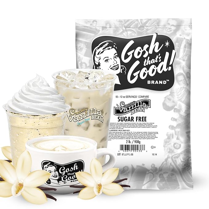Gosh That’s Good! Sugar-Free Creamy Vanilla Bean Flavor – 2 lb –Low-Calorie, Lactose-Free