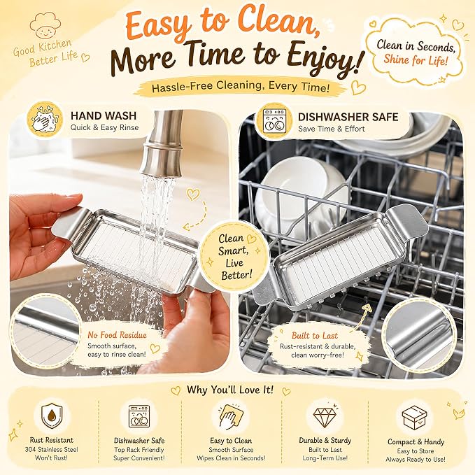 JAYVAR Cheese Slicer and Butter Cutter, 304 Stainless Steel Wire | Multifunctional Cheese Slicers for Block Cheesees, Handheld Butters Slicers Cutter, for Egg Slicing, Dishwasher Safe