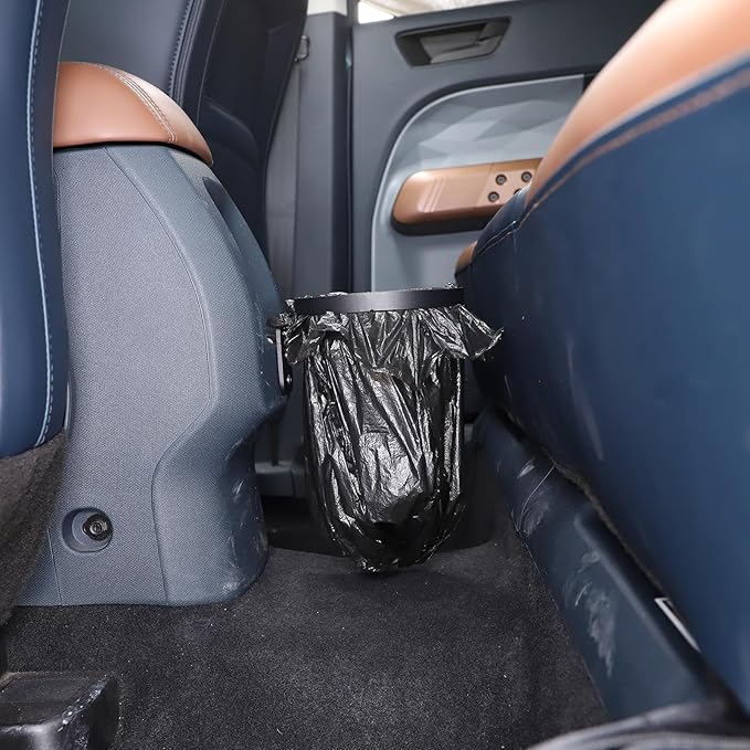 Daeiclru Car Garbage Bag Holder Expander Organizer Compatible with Ford Maverick 2022 2023 2024, Trash Storage Bag Holder Car Back Seat Trash Can Removable FITS Slot Accessories