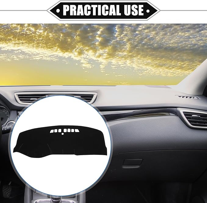 Car Dashboard Cover Mat Compatible for Buick LaCrosse 05-08, Protective Polyester Black Center Console Interior Trim Dash Board Mat