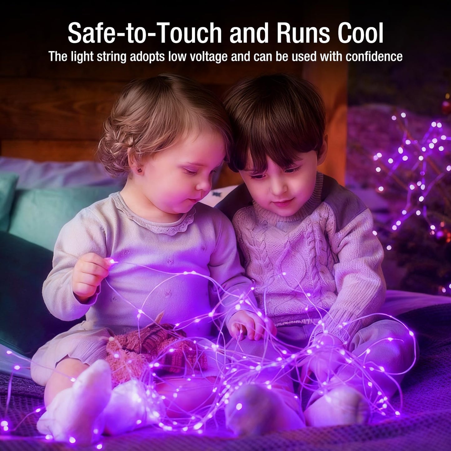 Fairdeer 12 Pack Fairy Lights - 7ft 20 LED Twinkle Lights, 3 Modes, Waterproof, Purple for Halloween & Christmas Decor