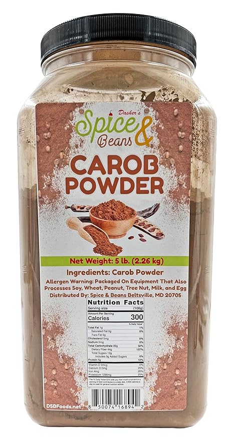 Carob Powder | Chocolate Substitute | By Dasher's Spice & Beans | 5 lb. Container