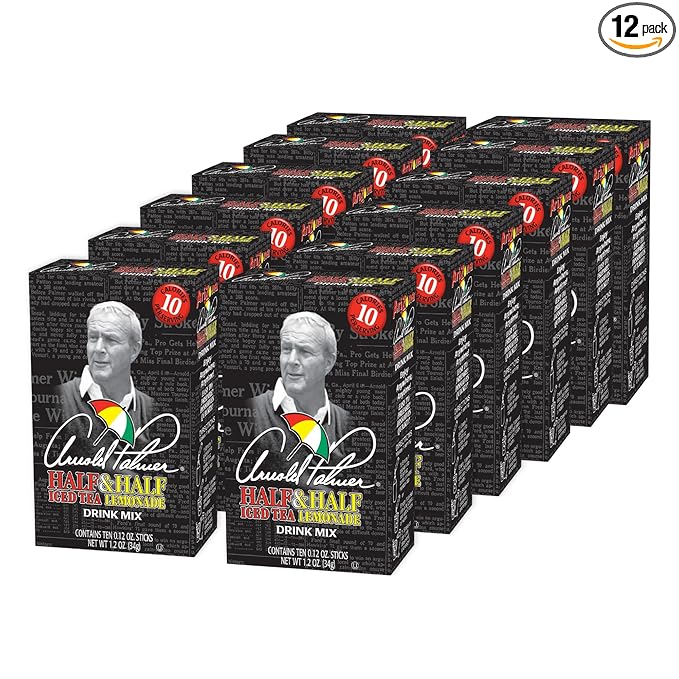 AriZona Arnold Palmer Half and Half - On-the-Go Powdered Drink Mix, 0.12oz 120 Count - 10ct Boxes (Pack of 12)