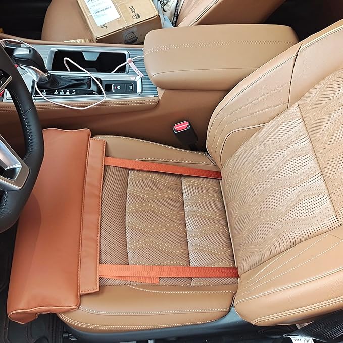 Car Leg Extender Leg Support Cushion for Car Driver Seat Office Chair, Universal Car Seat Extender Pad Leg Support Pillow for Cars Buses Trains Office Home (Lightbrown)