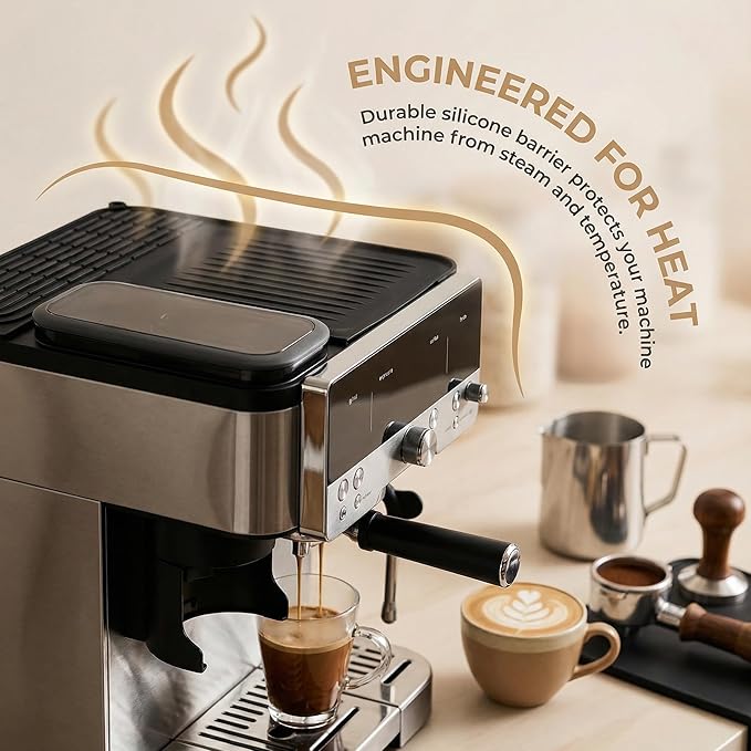 Top Mat for Ninja Luxe ES601 ES701, Silicone Coffee Machine Mat Heat Resistant Non-Slip, Espresso Machine Top Protector from Scratches, Easy Clean Coffee Maker Mat for Countertops
