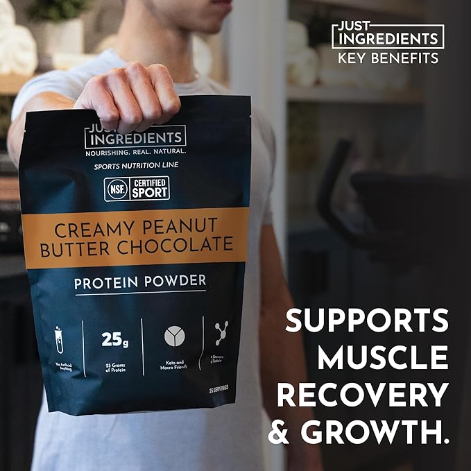 JUST INGREDIENTS Creamy Peanut Butter Chocolate Protein Powder - NSF
