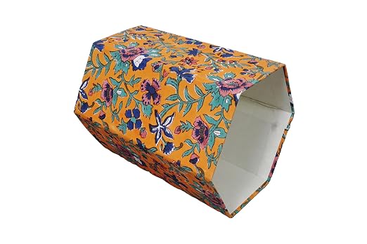 Generic 3.3 Gallon Cotton Hand Block Printed Paper Waste Basket |Small Decorative Trash Can for Housewarming Gifts in Living Room, Bedroom, Bathroom | Eco-Friendly, Plastic-Free (1, ORE.GREEN)