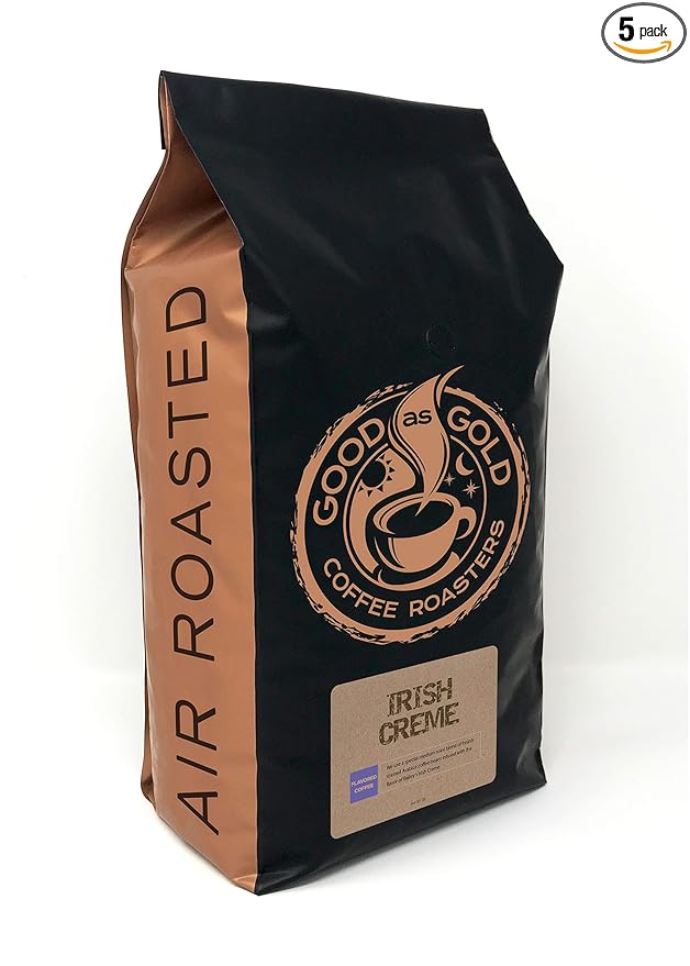 Good As Gold Irish Cream Flavored Coffee, 5 Pound Bag