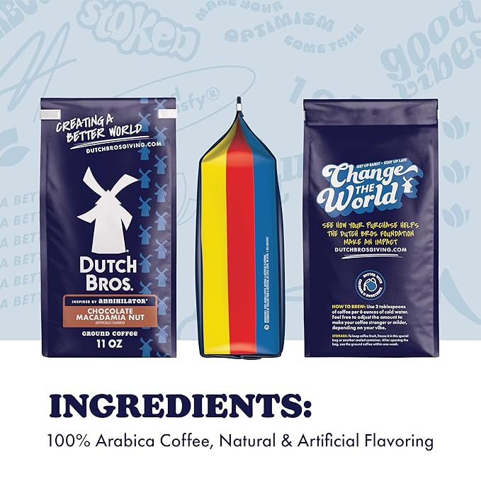 Dutch Bros® Chocolate Macadamia Nut Ground Flavored Coffee Inspired by Annihilator®, Bagged 11oz