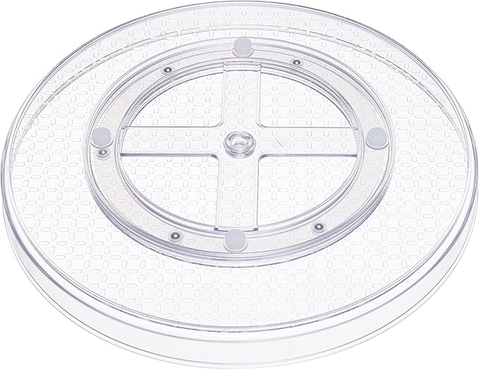 Amazon Basics Clear Lazy Susan Turntable Organizer for Organization, 12-Inch (Pack of 8)