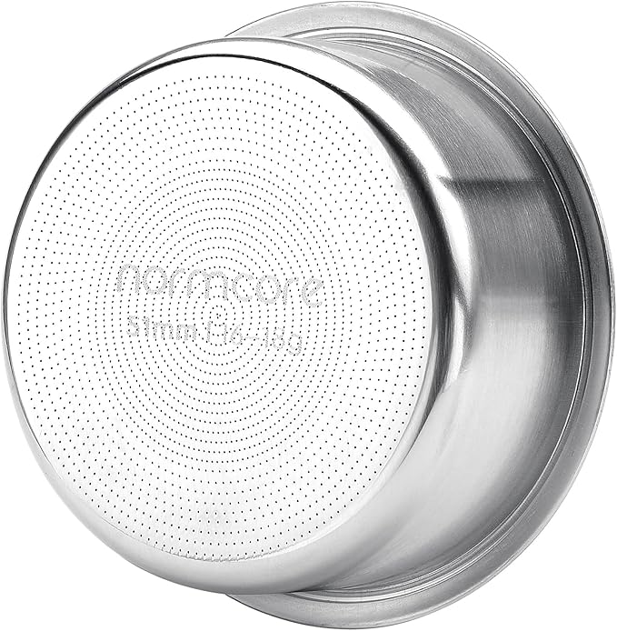 Normcore 51mm High Extraction Filter Basket, 16-18g High Uniformity Precision Basket Fits Delonghi Portafilters, 0.8mm Thickness, 2415 Hole Pattern, Comes with a 51mm Puck Screen and Paper Filters