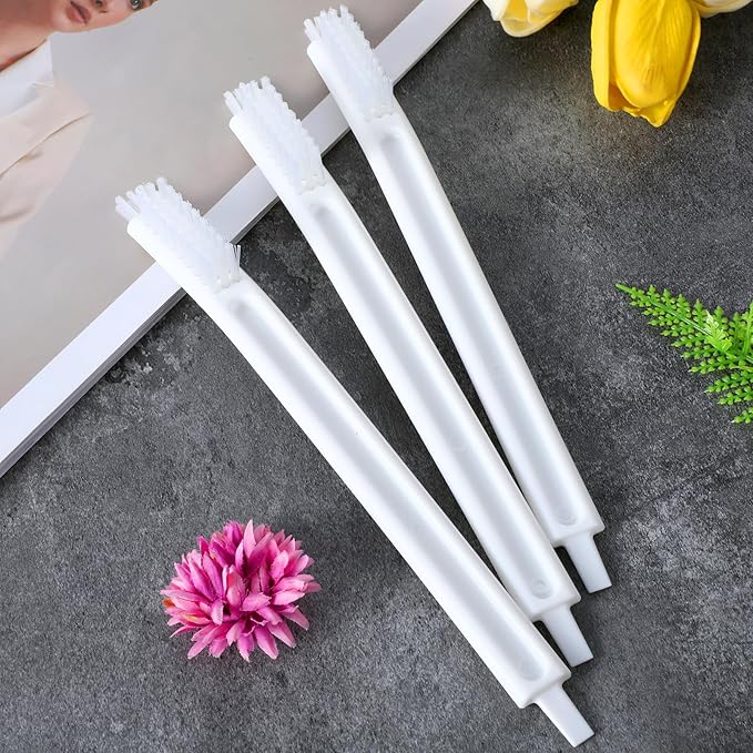 3 Packs Juicer Cleaning Brush, Soy Milk Maker Deep Clean Brush Crevice Tool Set Small Scrub Brushes for Toaster Sink Tile Grout Grater, Small Cleaning Supplies Gadgets White