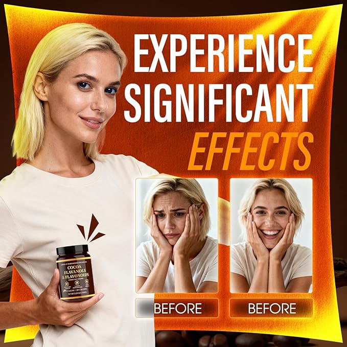 High Flavanol Cocoa Powder, 1200mg Cocoa Flavanols, Flavonoids & 600mg Epicatechin, Improve Circulation, Energy, Supports Heart Health & Brain Function (2, Gram, 300)