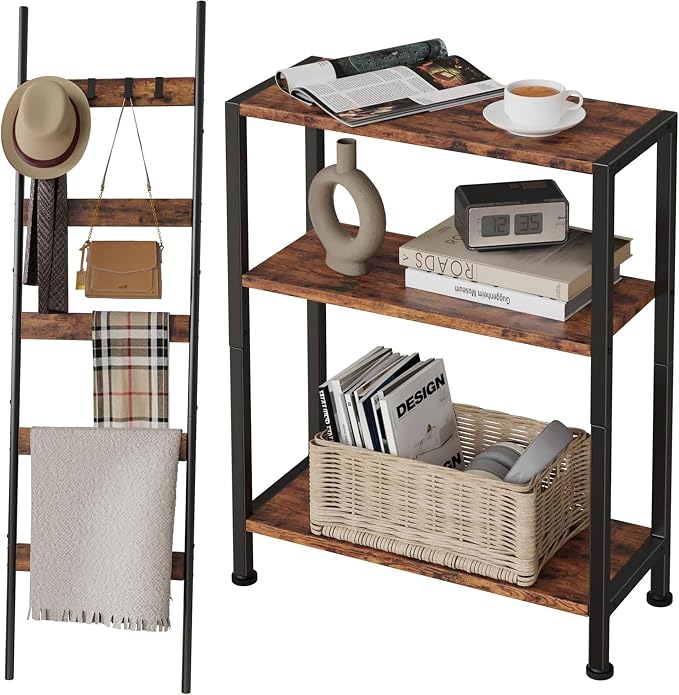 5-Tier Blanket Ladder & 3-Tier Side Table