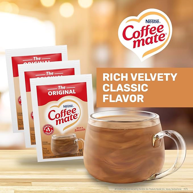 Nestle Coffee mate Coffee Creamer, Original, Non Dairy Powder Creamer Singles Packets, 3g Powdered Packets (Pack of 1000)