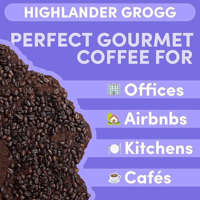 Highlander Grogg Ground Coffee 12oz – Butterscotch Caramel Vanilla Flavored Coffee, Medium Roast Gourmet Arabica, Specialty Grade, Smooth & Sweet