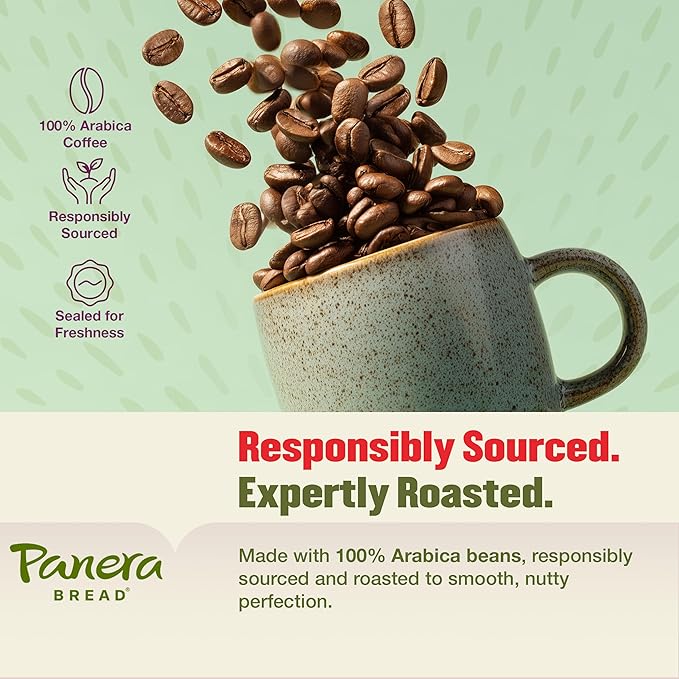 Panera Colombian Ground Coffee, Medium Roast With Brown Sugar Hints - Smooth Balanced Everyday Brew, 100% Arabica Beans, Clean Label No Artificial Ingredients - Kosher Certified, 12oz Bag Pack of 6 (72oz Total)