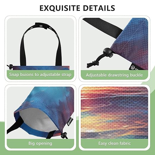 ALAZA Hanging Car Trash Bags Garbage Bag Trash Can for Back Seat Small Sunset Glow Sea Washable Storage Bag Retractable 2 Pack